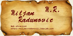Miljan Radunović vizit kartica
